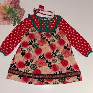Matilda Jane Under The Tree Dress 12-18 Month with Hair Bow and bloomer